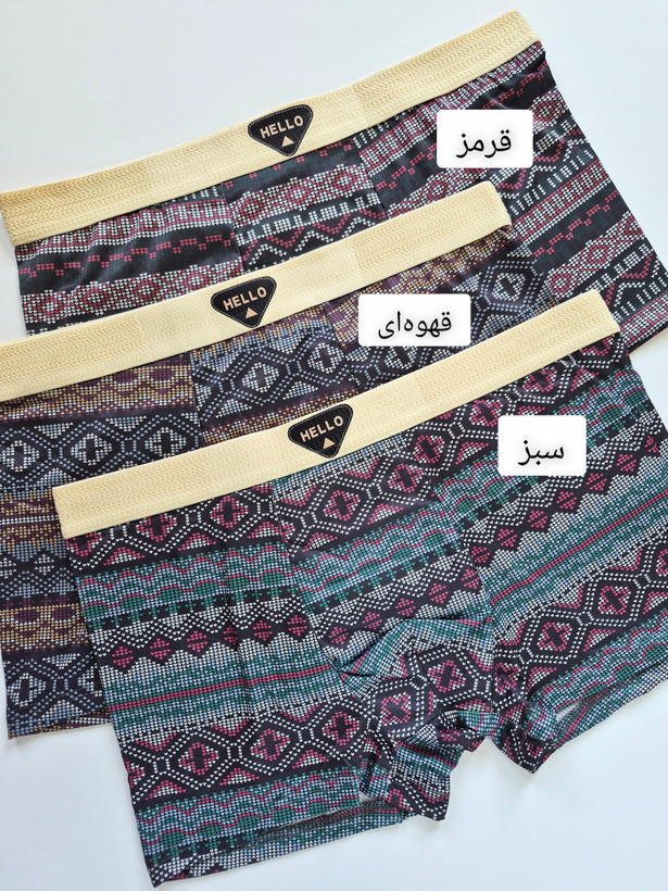 شورت مردانه نیم پا طرح دار کد ۳۶۳